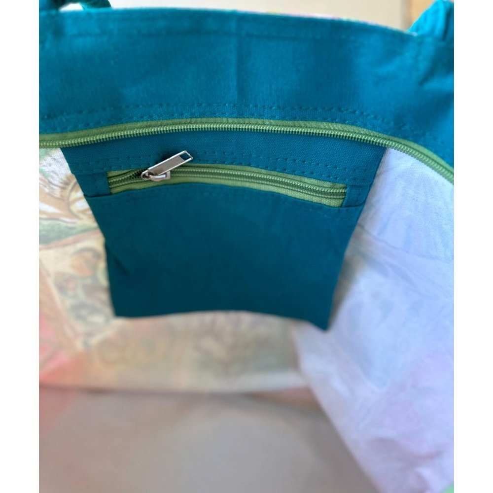 VTG NWT Fun in the Sun Canvas Tote Bag Beach Seashell Sanddollar Vacatio… - Picture 10 of 11